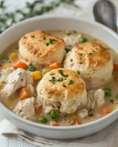 Chicken Pot Pie Biscuit Skillet