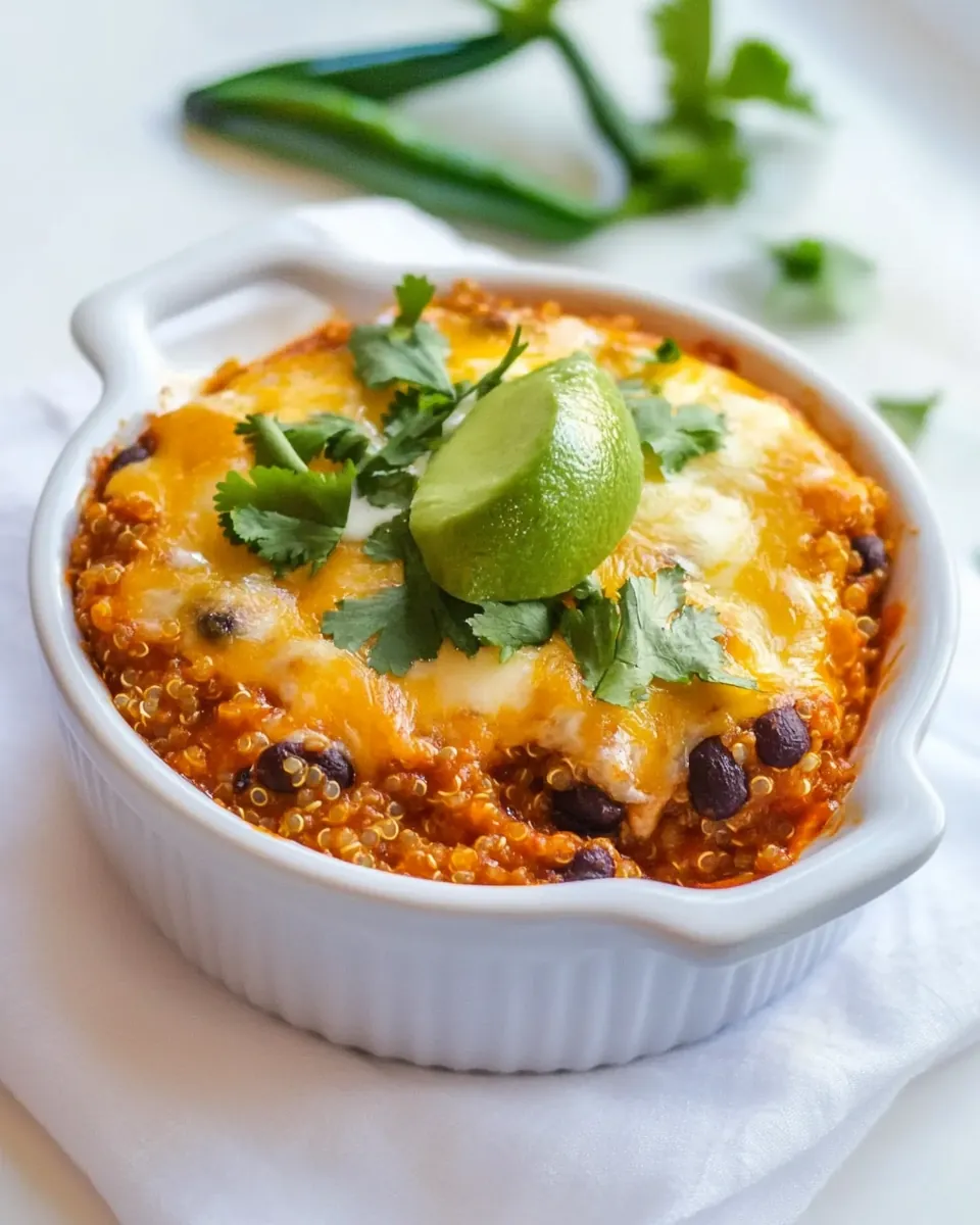 Chicken Quinoa Enchilada Casserole