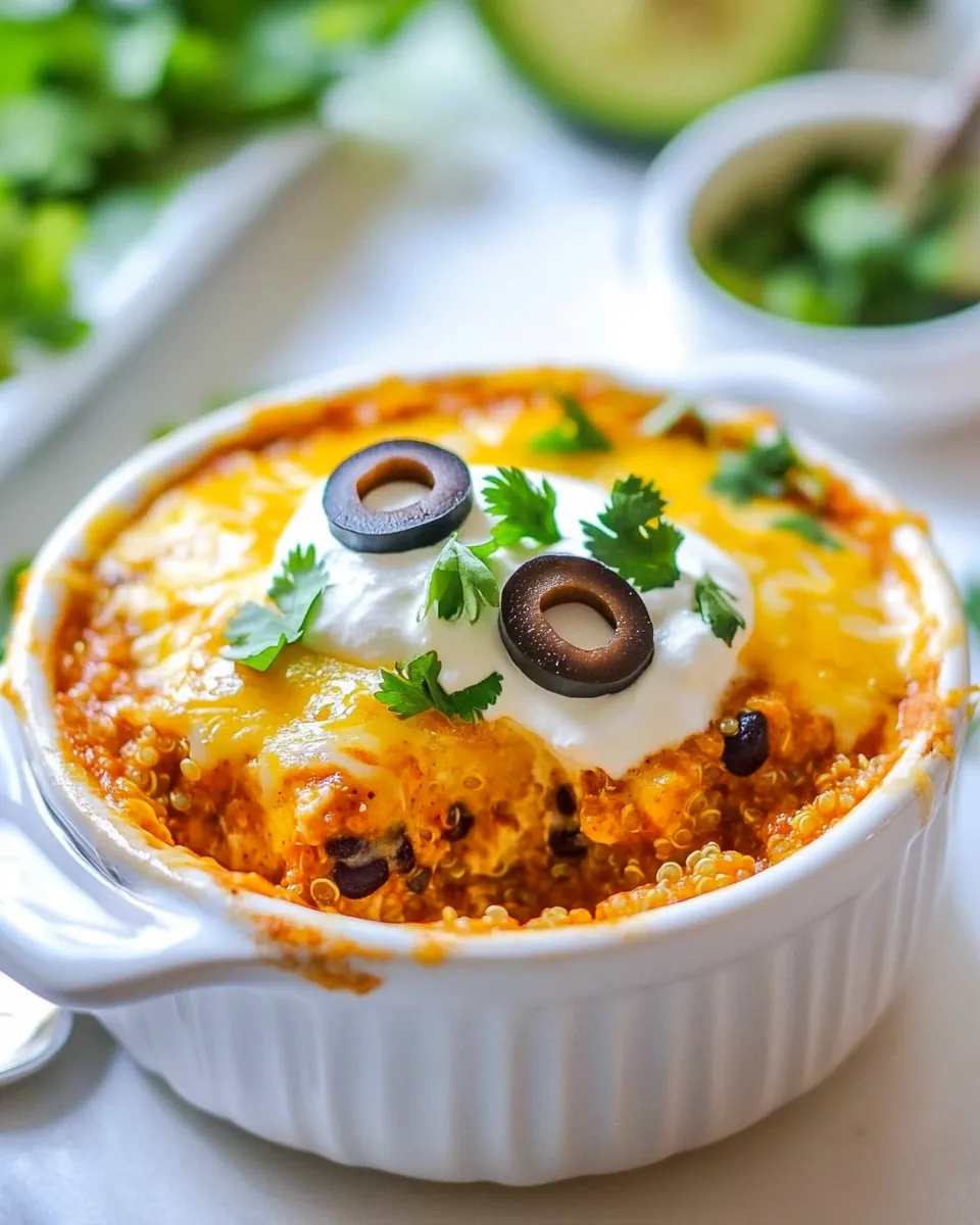Chicken Quinoa Enchilada Casserole