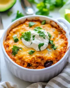 Chicken Quinoa Enchilada Casserole