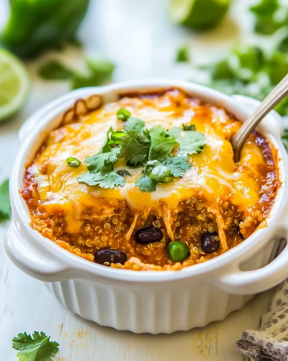 Chicken Quinoa Enchilada Casserole