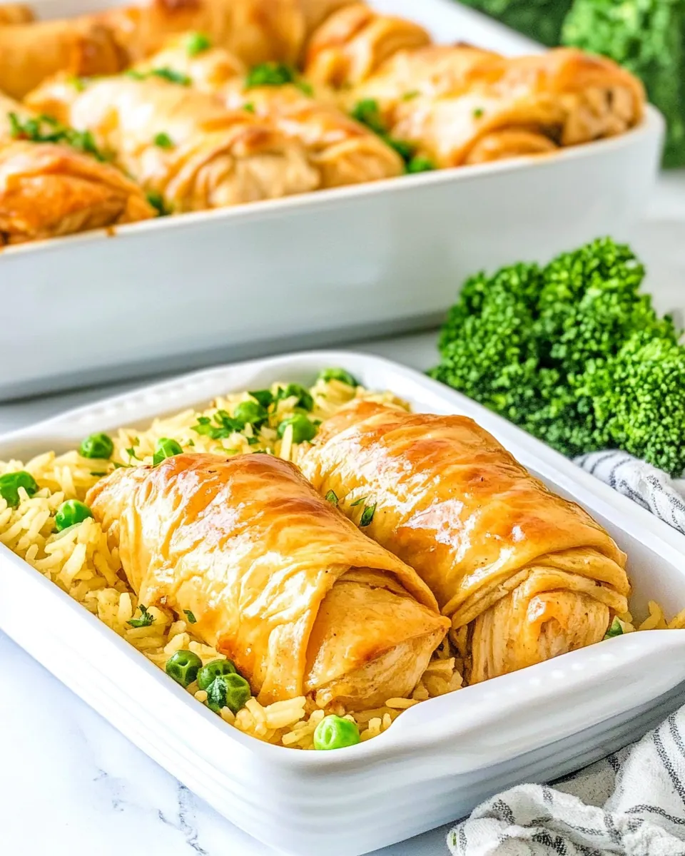 Chicken Roll Ups and Rice