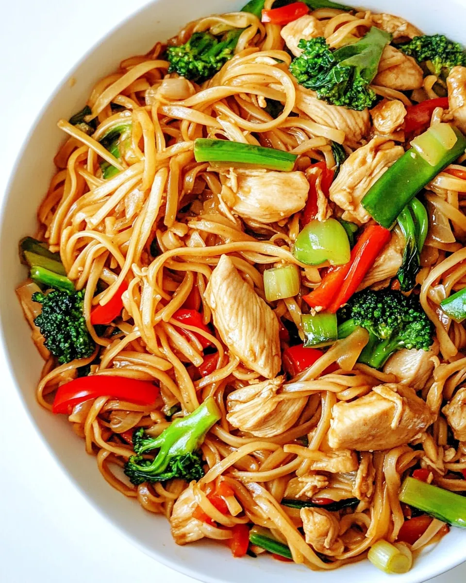 Chicken Stir Fry with Rice Noodles