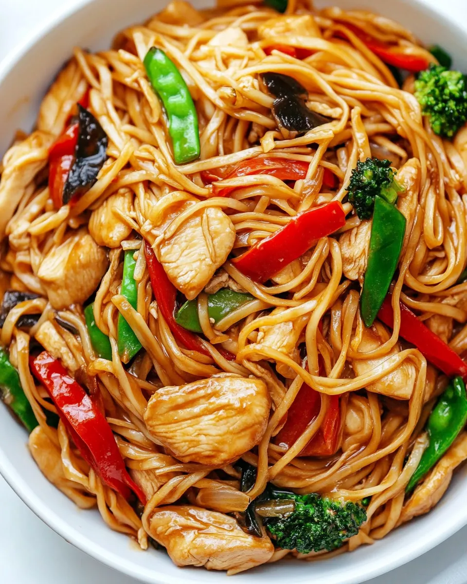 Chicken Stir Fry with Rice Noodles