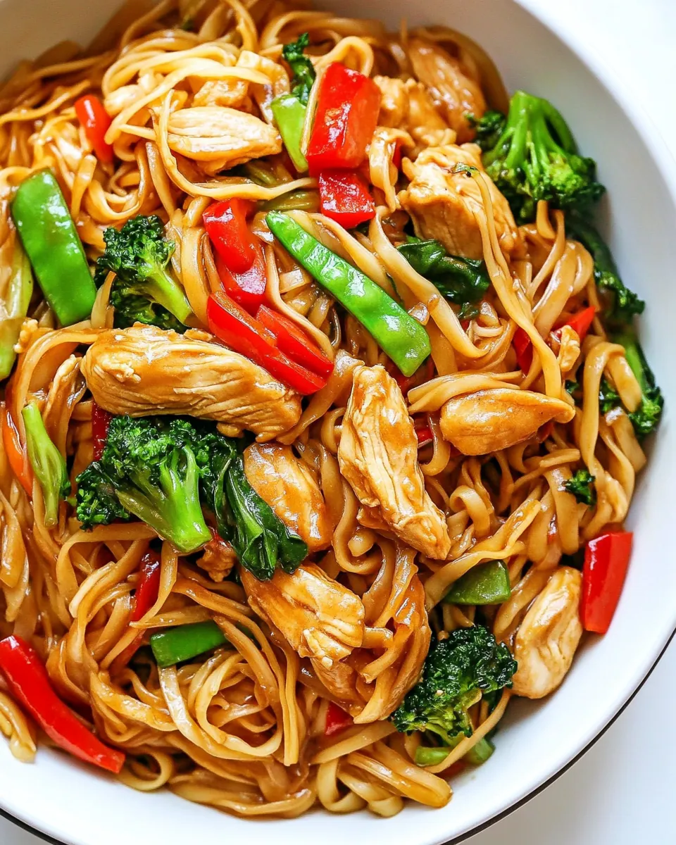 Chicken Stir Fry with Rice Noodles