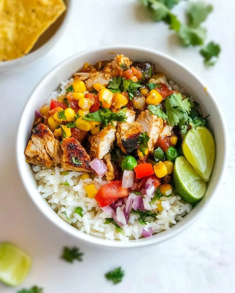 Chicken Taco Poblano Rice Bowls
