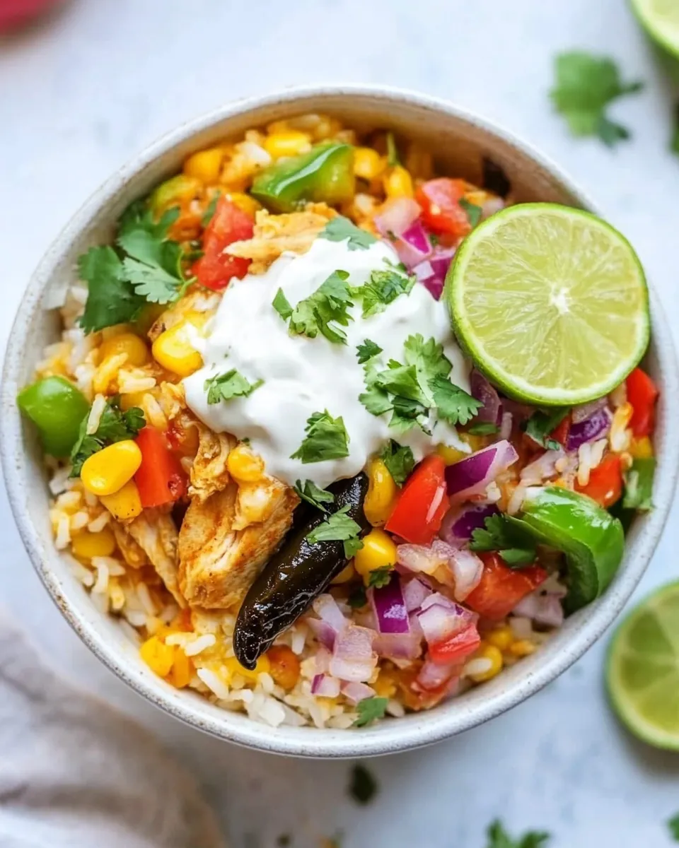 Chicken Taco Poblano Rice Bowls