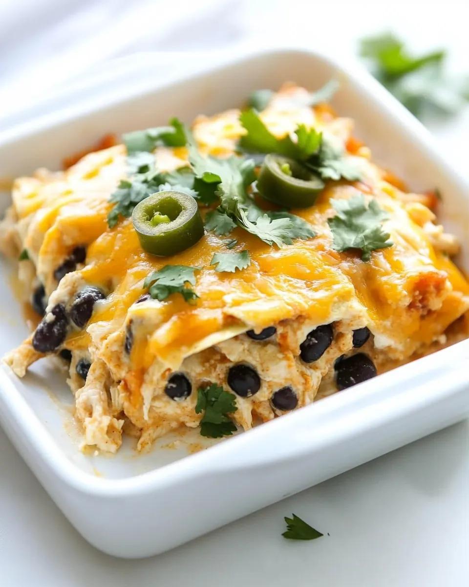 Chicken and Black Bean Enchilada Casserole