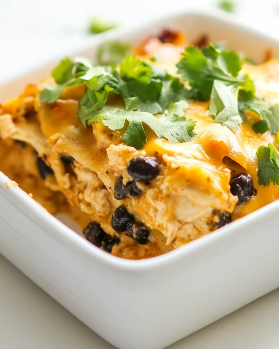 Chicken and Black Bean Enchilada Casserole