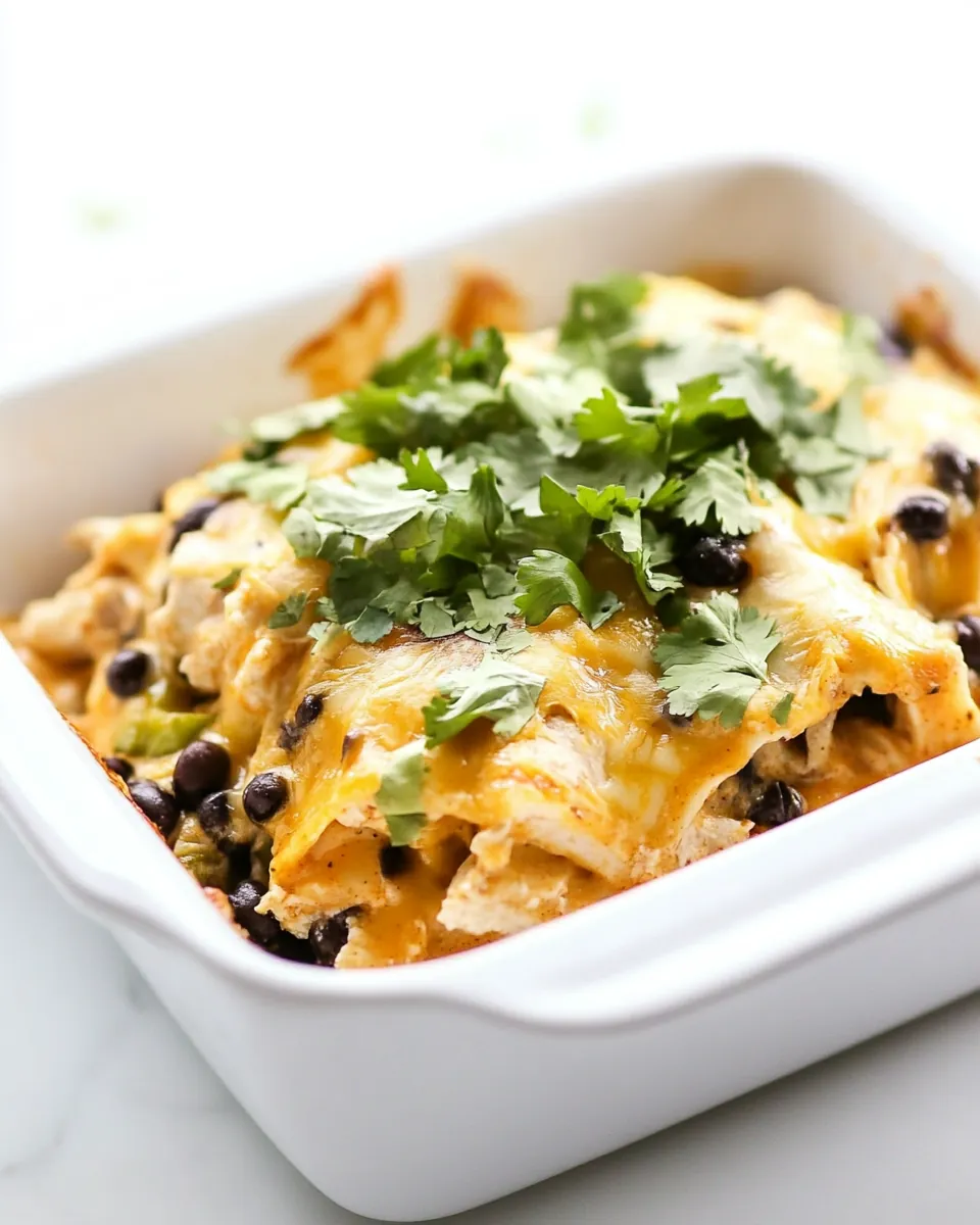 Chicken and Black Bean Enchilada Casserole