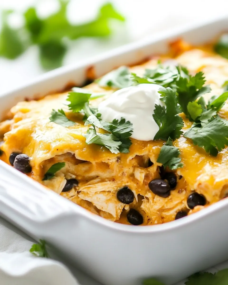 Chicken and Black Bean Enchilada Casserole