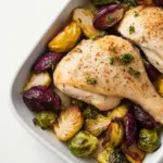 Chicken and Brussels Sprouts Tray Bake
