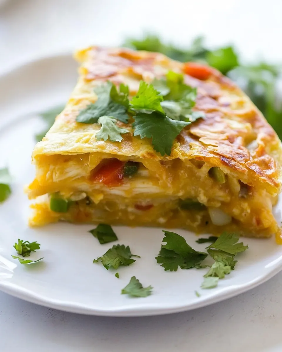 Chicken and Cheese Quesadilla Pie