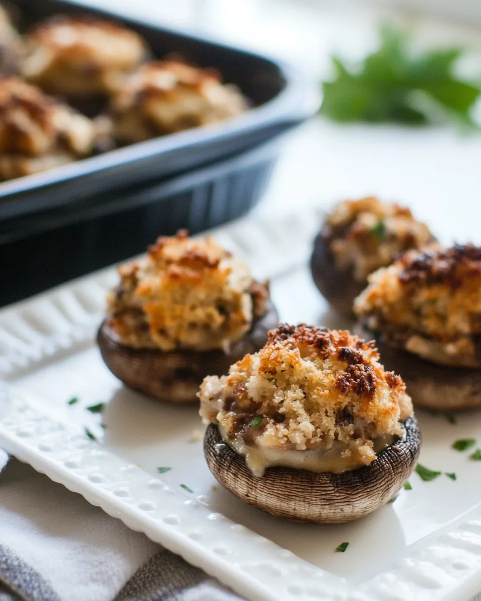 Chicken and Cheese Stuffed Mushrooms
