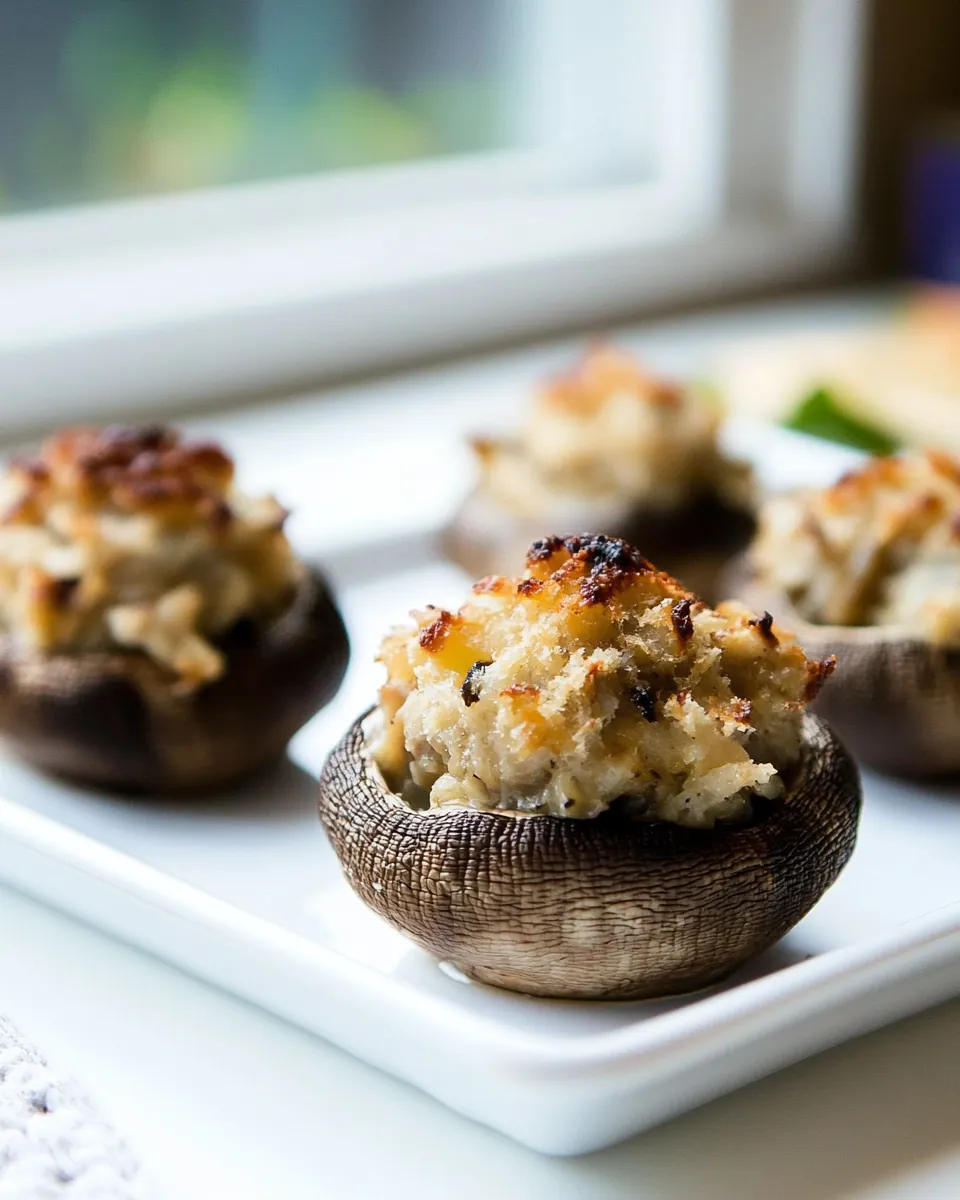 Chicken and Cheese Stuffed Mushrooms