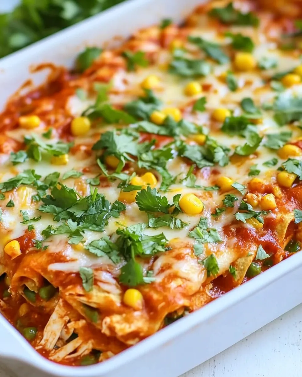 Chicken and Corn Enchilada Bake
