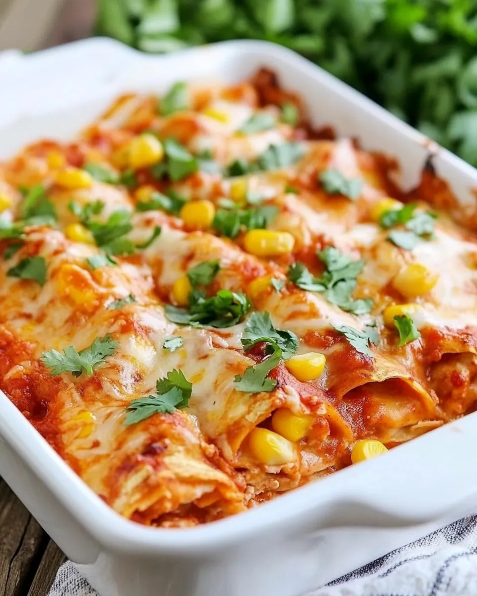 Chicken and Corn Enchilada Bake