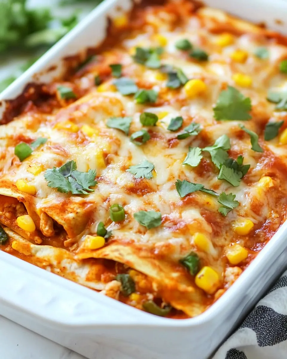 Chicken and Corn Enchilada Bake