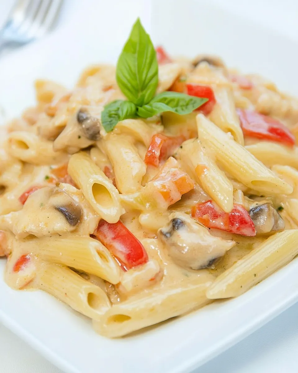 Chicken and Vegetable Penne Alfredo
