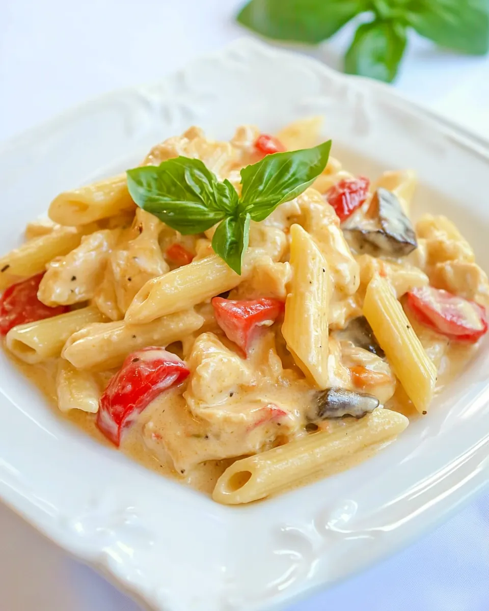 Chicken and Vegetable Penne Alfredo
