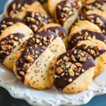 Chocolate Dipped Toffee Pecan Shortbread Cookies