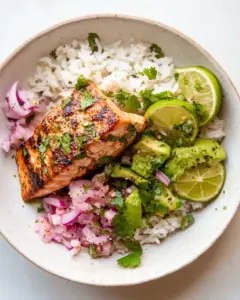 Cilantro Lime Salmon and Rice
