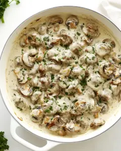 Creamy Garlic Parmesan Mushrooms