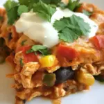 Crockpot Chicken Enchilada Casserole