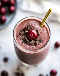 Dark Chocolate Cherry Chai Smoothie