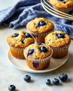 Healthier Blueberry Greek Yogurt Muffins