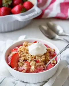 Healthy Strawberry Rhubarb Crisp
