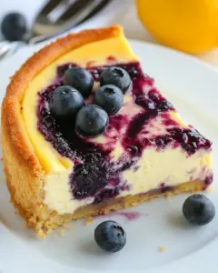 Lemon Blueberry Swirl Cheesecake