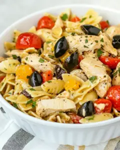 Mediterranean Chicken Pasta Salad