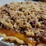 Peach Pie with Pecan Brown Sugar Crumble