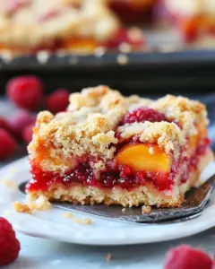 Peach Raspberry Crumb Bars
