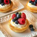 Puff Pastry Fruit Tarts with Ricotta Cream Filling