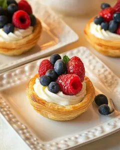 Puff Pastry Fruit Tarts with Ricotta Cream Filling