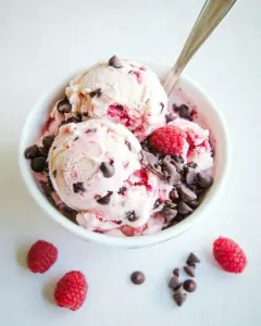Raspberry Chocolate Chip Ice Cream
