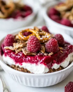 Raspberry Pretzel Salad