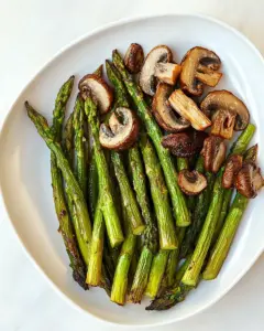 Roasted Asparagus And Mushrooms