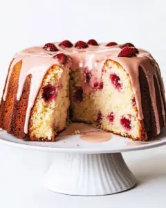 Roasted Strawberry Pound Cake