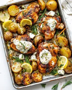 Sheet Pan Lemon Rosemary Dijon Chicken and Potatoes