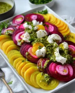 Sliced Chioggia Beet Salad