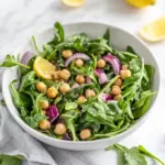 Spinach and Arugula Salad with Indian Spiced Chickpeas