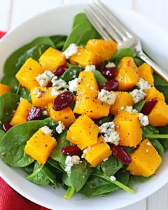 Spinach and Butternut Squash Salad with Gorgonzola