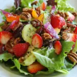 Spring Greens with Strawberries and Candied Pecans