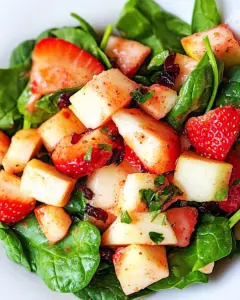 Strawberry Apple Spinach Salad