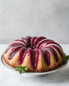 Strawberry Hibiscus Swirl Bundt Cake
