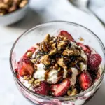 Sweet Balsamic Strawberries Whipped Ricotta Cream and Maple Glazed Seeded Nuts