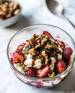 Sweet Balsamic Strawberries Whipped Ricotta Cream and Maple Glazed Seeded Nuts